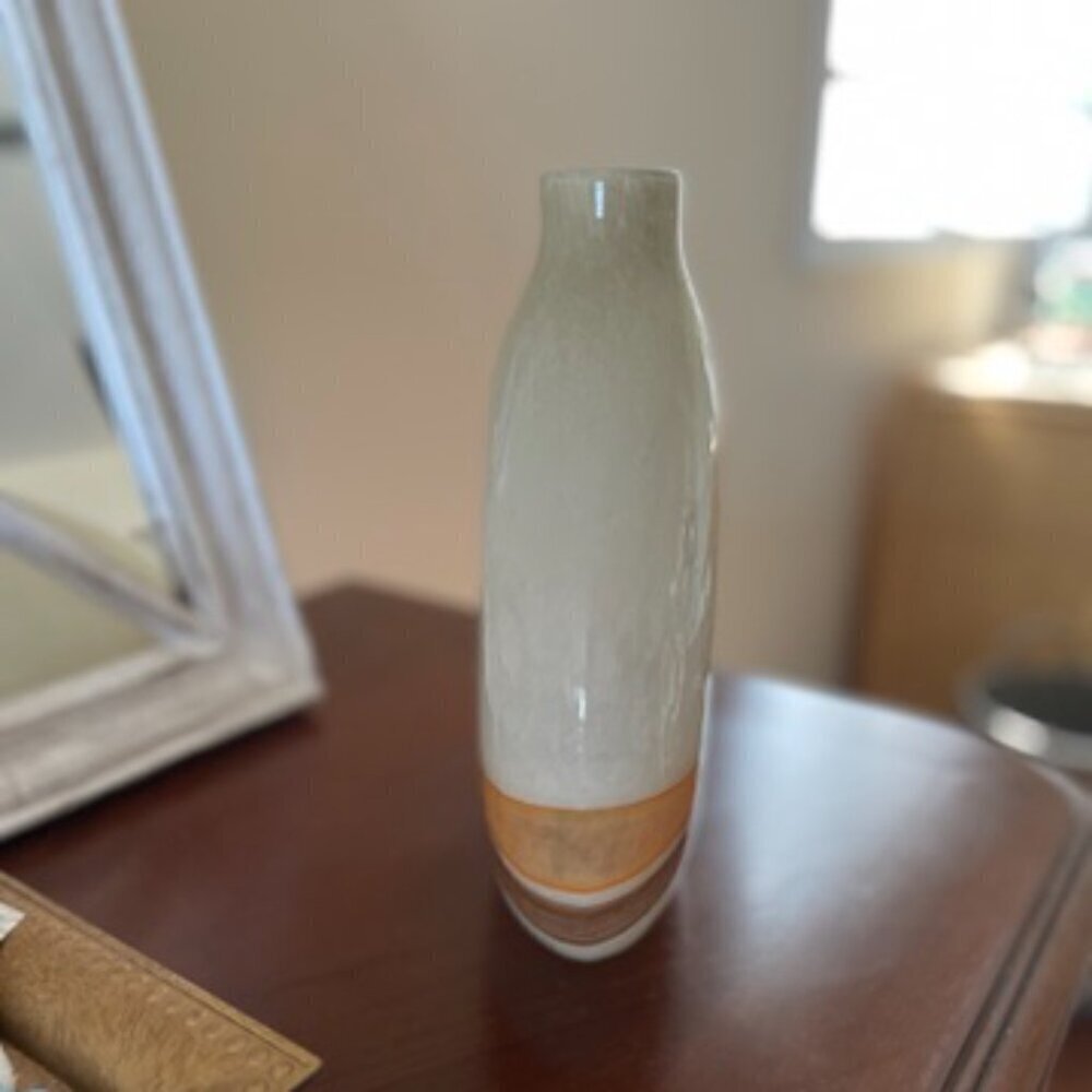 Pier One Retro 70's Blown Glass Vase Y2K Style - CANDLE & BOX NOT INCLUDED - Picture 9 of 12